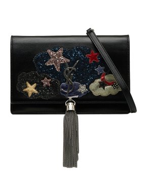 Saint Laurent Black Monogram Kate Patch Embellished Crossbody Bag