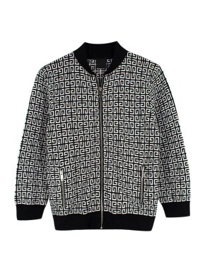 Givenchy Junior  All Over Logo Zip Up Cardigan