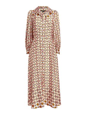 Maje Rogeo Tile-Print Shirt Dress