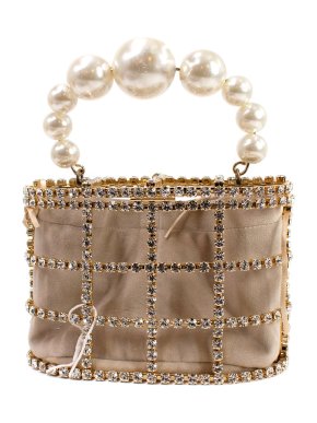 Rosantica Crystal and Pearl Embellished Holli Top Handle Bag