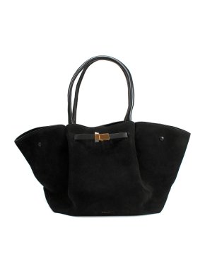 Demellier Black Suede New York Tote Bag