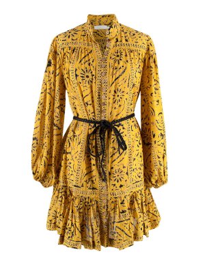 Zimmermann Zimmerman Yellow Lulu Ruffled Cotton Mini Dress
