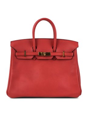 Hermes Birkin 25 Retourne  in Red Swift Leather with Gold Hardware
