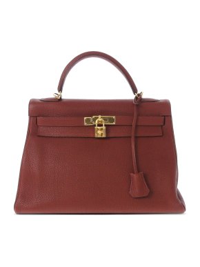 Hermes Kelly 32 Retourne in Rouge H Togo Leather with Gold Hardware