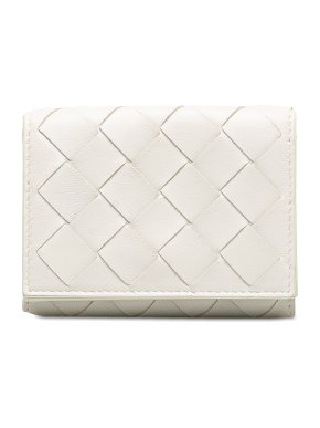 Bottega Veneta White Small Intrecciato Wallet