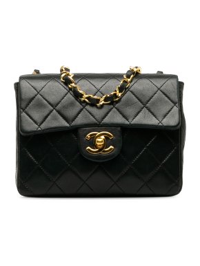 Chanel Vintage Black Mini Square Single Flap Bag