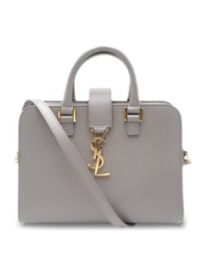 Saint Laurent Grey Baby Monogram Cabas Tote Bag