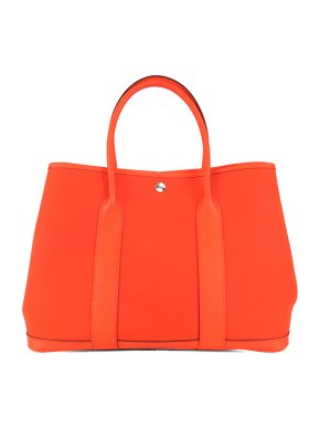 Hermes Orange Toile Garden Party 36 Tote Bag