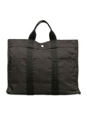 Hermes Charcoal Grey Herline MM Tote Bag