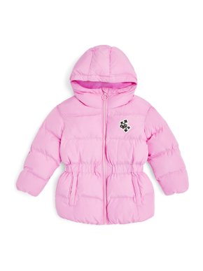 Off White Kids Pink Logo Puffer Jacket