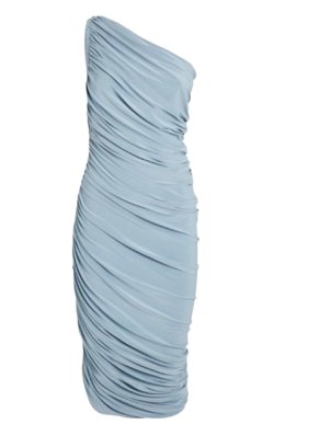 Norma Kamali Blue Ruched Diana Dress