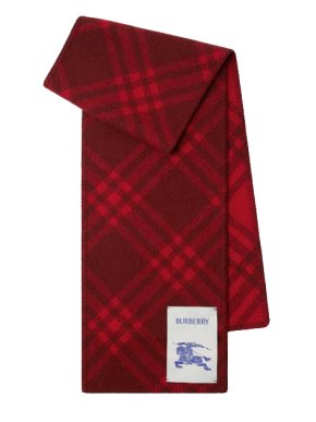 Burberry Red Check Wool Scarf