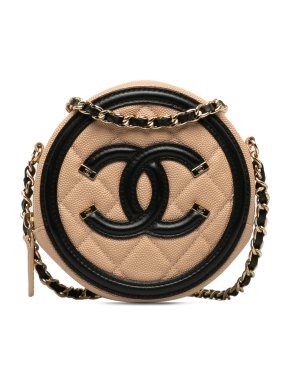 Chanel Nude Caviar CC Filigree Crossbody Bag