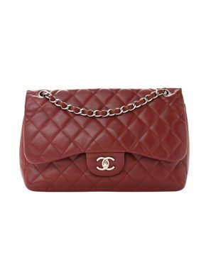Chanel Red Caviar Leather Jumbo Double Flap Bag