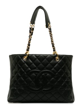 Chanel Black Caviar Leather Grand Shopping Tote