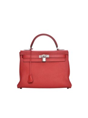 Hermes Kelly 28 Retourne in Rouge Casaque Togo Leather with Palladium Hardware
