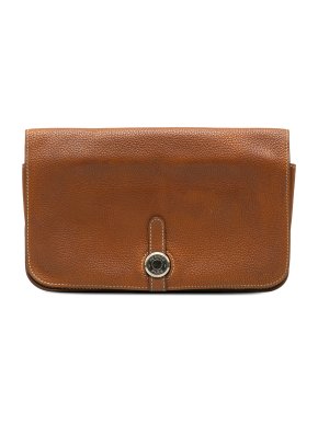Hermes Dogon Duo Wallet in Gold Togo Leather with Palladium Hardware