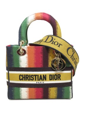 Dior Multicoloured Medium Canvas Striped Lady D-Lite