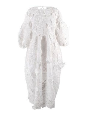 Cecilie Bahnsen White Floral Jeanne Midi Dress
