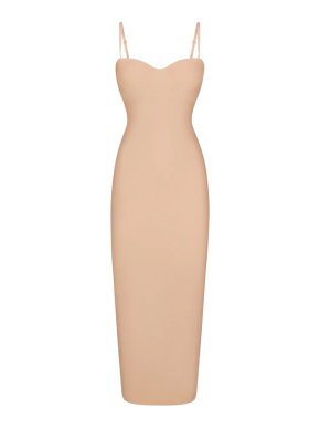 Skims Body Underwire Long Dress in Clay