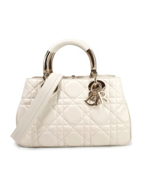 Dior Ivory Cannage The Lady 95.22 Top Handle Bag