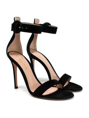 Gianvito Rossi Black Suede Portofino 105 Stiletto Heels