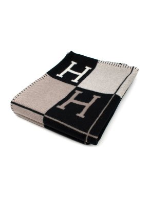 Hermes Black and Grey Avalon III Throw Blanket