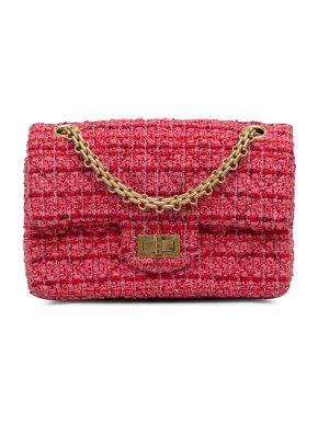 Chanel Pink Tweed Mini Rectangular Reissue Single Flap Bag