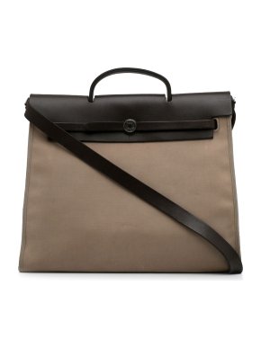 Hermes Brown Toile Officier Herbag Zip 39