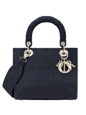 Dior Navy Medium Cannage Lady D-Lite