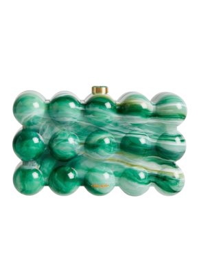 Cult Gaia Sage Marbled Bubble Clutch Bag