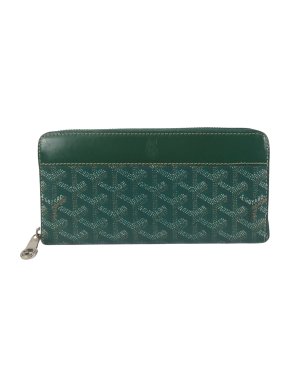 Goyard Dark Green Goyardine Matignon GM Wallet