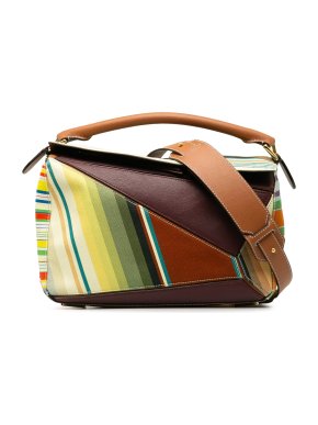 Loewe Multicoloured Medium Canvas and Leather Puzzle Bag