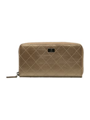 Chanel Champagne Gold Reissue 2.55 Zip Around Wallet