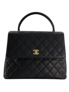 Chanel Black Caviar Leather  Kelly Top Handle
