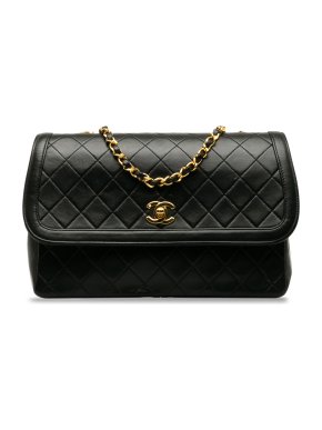 Chanel Vintage Black Lambskin Crossbody Bag