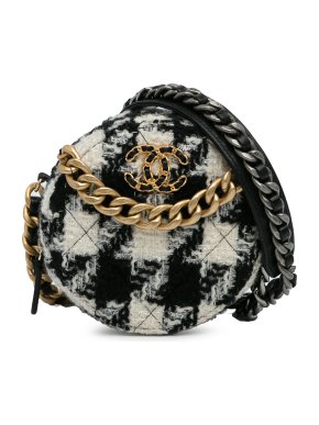 Chanel Round Tweed 19 Clutch with Chain