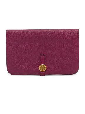 Hermes Purple Dogon Duo Leather Long Wallet