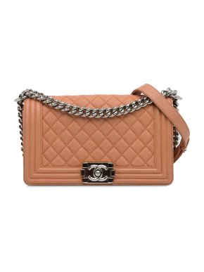 Chanel Beige Medium Caviar Boy Bag