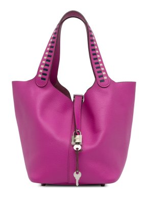 Hermes Purple Tressage Picotin Lock 22 in Epsom Leather with Palladium Hardware