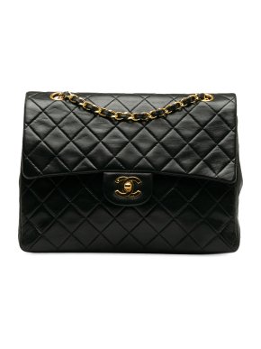 Chanel Black Lambskin Double Flap Bag