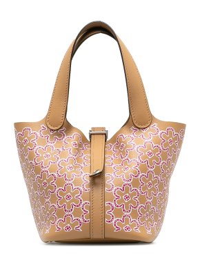 Hermes Beige Micro Swift Lucky Daisy Picotin Lock