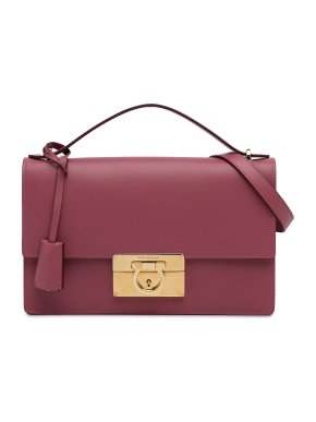 Salvatore Ferragamo Pink Leather Gancini Top Handle Bag