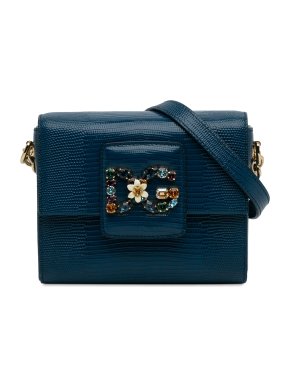Dolce & Gabbana Lizard Embossed DG Millennials Crossbody Bag
