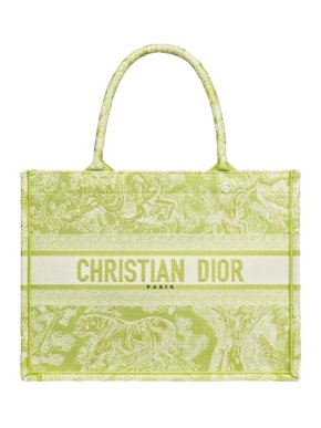 Medium Lime Green Dior Toile de Jouy Reverse Embroidery Bag