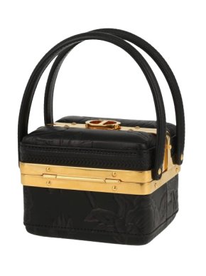 Dior Limited Edition Black Embossed Leather Mini Box Bag