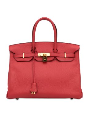Hermes Birkin 35 Retourne in Red Clemence Leather with Gold Hardware