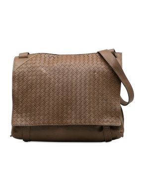 Bottegea Veneta Brown Intrecciato Leather Crossbody Bag
