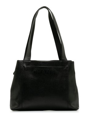 Chanel Vintage Black Caviar Leather Shoulder Bag