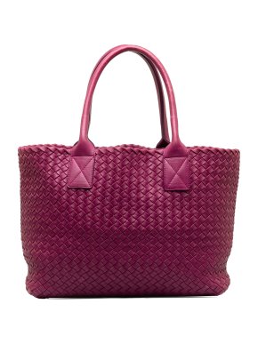 Bottega Veneta Purple Small Intrecciato Cabat Tote Bag